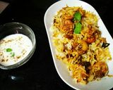 A picture of step 7 of Prawn Biryani.