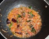 A picture of step 5 of Chettinad mushroom fry.
