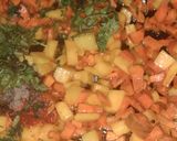 A picture of step 2 of Pumpkin carrot katori chaat.