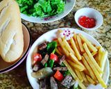 Hình bước làm 5 của món Bò lúc lắc và khoai tây chiên