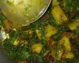 Spinach Brinjal Potato Sabji recipe step 5 photo