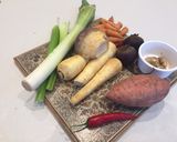 A picture of step 1 of Oven roasted root vegetable soup.