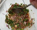A picture of step 6 of Grilled salmon served with homemade chimichurri sauce.