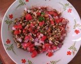 A picture of step 7 of Moong dal sprout chat.