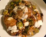 A picture of step 7 of Curried chicken, sprouts and chickpeas with honey lemon yogurt.