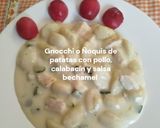 Foto del paso 11 de la receta: Gnocchi o Ñoquis de patatas con pollo, calabacín y salsa bechamel