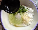 A picture of step 2 of Tzatziki dip.