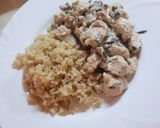 Tejszínes-gombás csirkemell bulgurral recept fázis 5 fotója