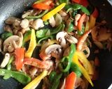 A picture of step 4 of Mushroom pepper fry.