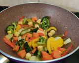 A picture of step 3 of Veg Thai Green Curry.