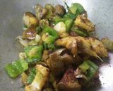 A picture of step 4 of Chettinad fish fry with veggie.