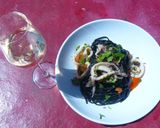 A picture of step 1 of Black ink squid pasta.