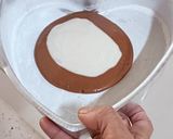 A picture of step 8 of Valentine's special Vanilla Chocolate Heart Cake / Zebra cake / Eggless cake.