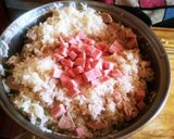 Foto del paso 5 de la receta: Pollo al chimichurri y arroz 🍚 con trozos de chorizos y jamón