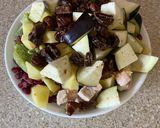 A picture of step 2 of Kathiyavadu style healthy Undhiyu.