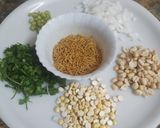 A picture of step 1 of Popped sorghum bhel.
