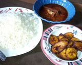 A picture of step 7 of White rice, plantain n fish stew.