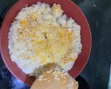 Hình bước làm 2 của món Cơm chiên trứng nấm măng tây sốt teriyaki