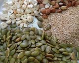 A picture of step 2 of Pumpkin seeds chikki.