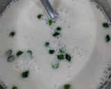 A picture of step 2 of Singhara atta kadhi.