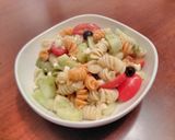 A picture of step 3 of Greek Pasta Salad.