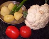 A picture of step 1 of Low calorie healthy style flower and alu ki sabji.