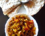 A picture of step 4 of Mogri ki subji.