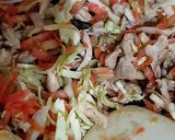 A picture of step 3 of Hot and sour soup.