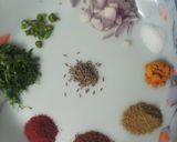 A picture of step 1 of Green peas masala.