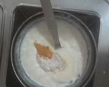 A picture of step 7 of Ghevar with rabri.