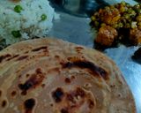 A picture of step 8 of Lachha paratha..