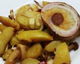 Kolbászos savanyú káposztával töltött karaj recept fázis 6 fotója