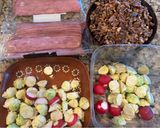 A picture of step 1 of Roasted Turkey Bacon and Brussels Sprouts Mix.