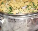 A picture of step 5 of Dambun couscous (with moringa leaves).