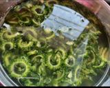 A picture of step 1 of Karela Sabzi.