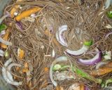A picture of step 2 of Brown veggies spaghetti.