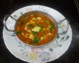 A picture of step 4 of Muttor butter panner masala.