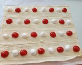 A picture of step 2 of Cheese and tomato spiral.