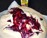 A picture of step 8 of Easy berry and custard  Pavlova dessert.