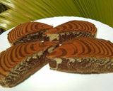 A picture of step 9 of Eggless Zebra cake.
