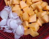 A picture of step 1 of Pumpkin and Chickpea Curry (with Mustard Spices).