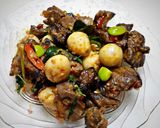 Foto langkah ke 4 dari resep Oseng ati ampela telur puyuh pete kemangi pedas.