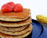 A picture of step 4 of Whole Wheat Banana Pancakes with Soymilk.