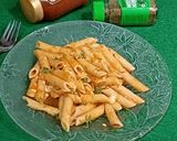 A picture of step 4 of Penne in red sauce with herbs.