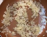 A picture of step 2 of Vishal’s pesto risotto.