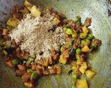 A picture of step 3 of Green chana potato curry.