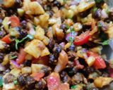 A picture of step 4 of Kala chana chaat.