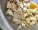 A picture of step 1 of Coconut dry fruits and Paneer stuffed raw Jack fruit kebab.