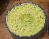 A picture of step 2 of Colcannon with confit egg and peppered beef - Irish mash.