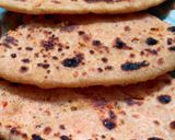 A picture of step 2 of Achari sattu paratha.